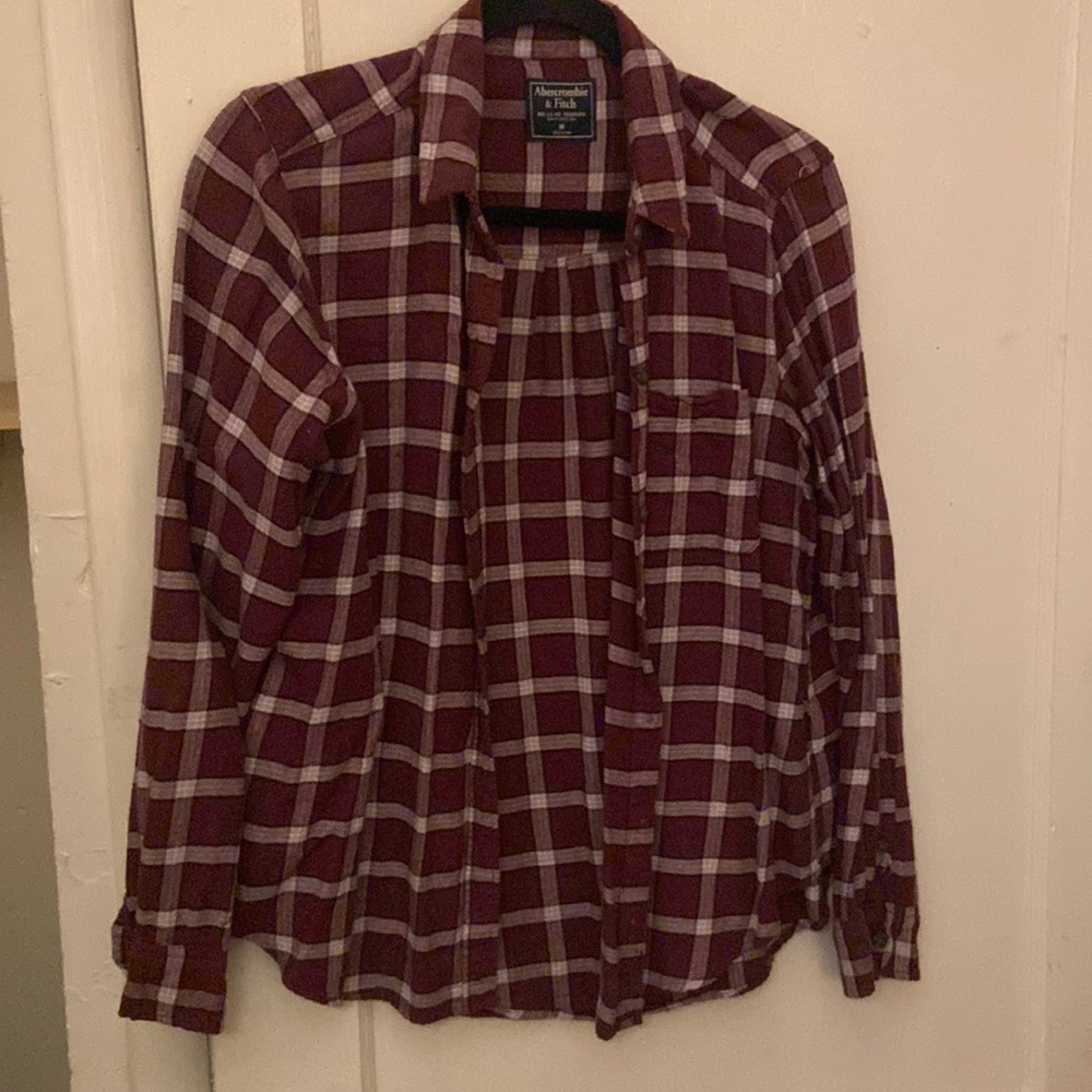 Abercrombie burgundy flannel